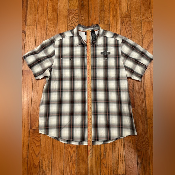 Harley Davidson Button Down Up Shirt Biker 2XL XXL Knucklehead Panhead Plaid - Picture 5 of 10
